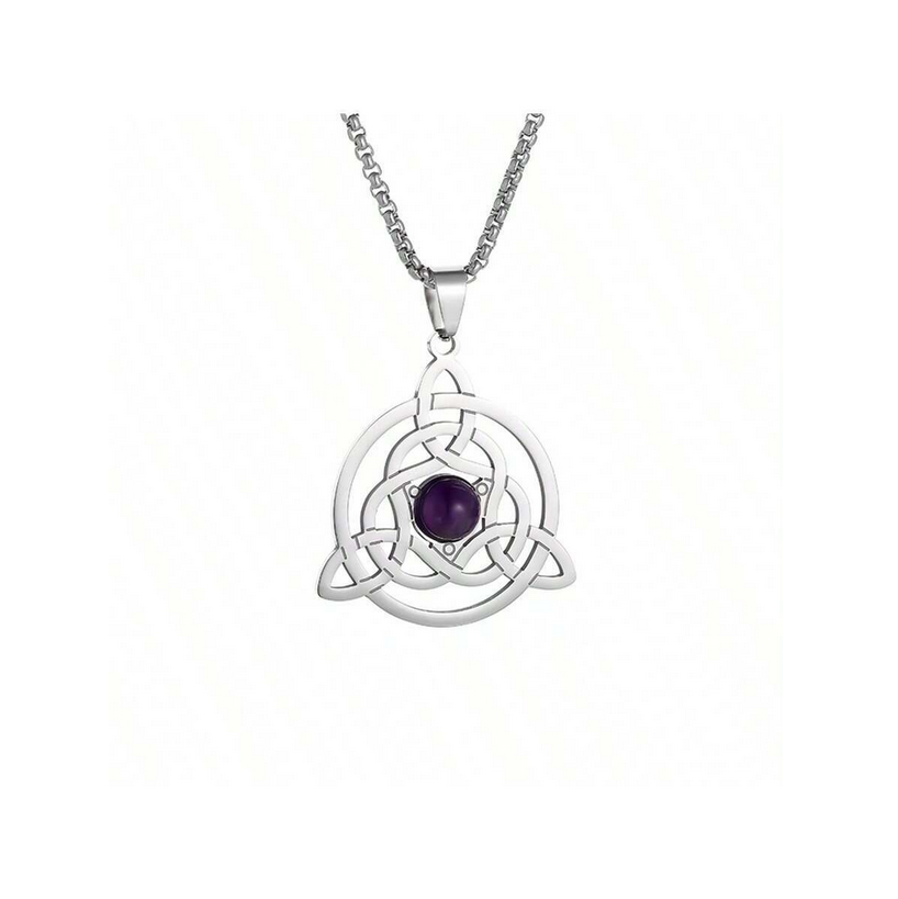 Triquetra Amethyst Necklace