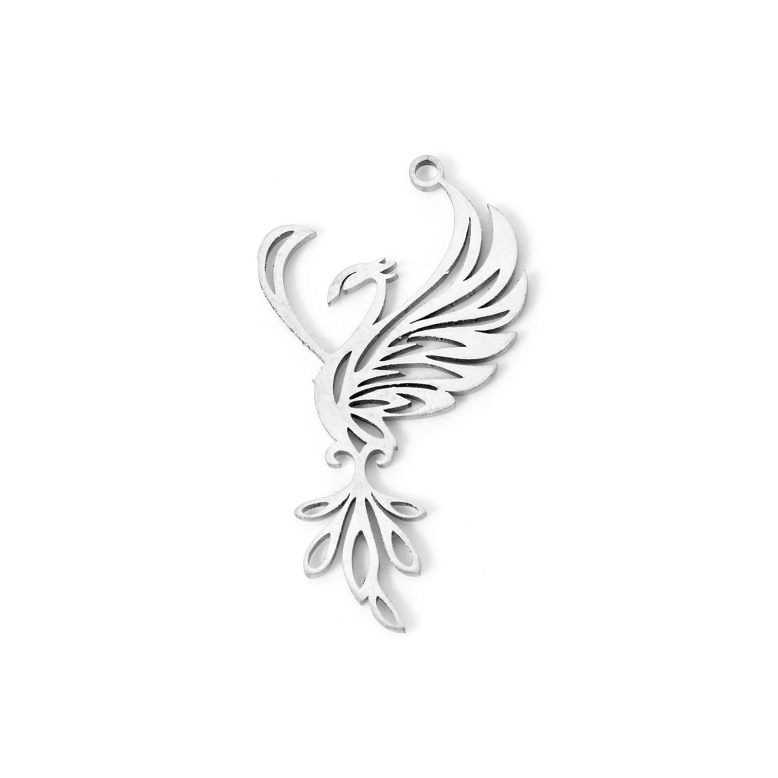 Silver Rising Phoenix Charm