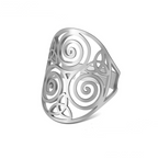 Silver Triskelion Triquetra Ring