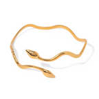 Gold Ouroboros Twins Bangle