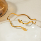 Gold Ouroboros Twins Bangle